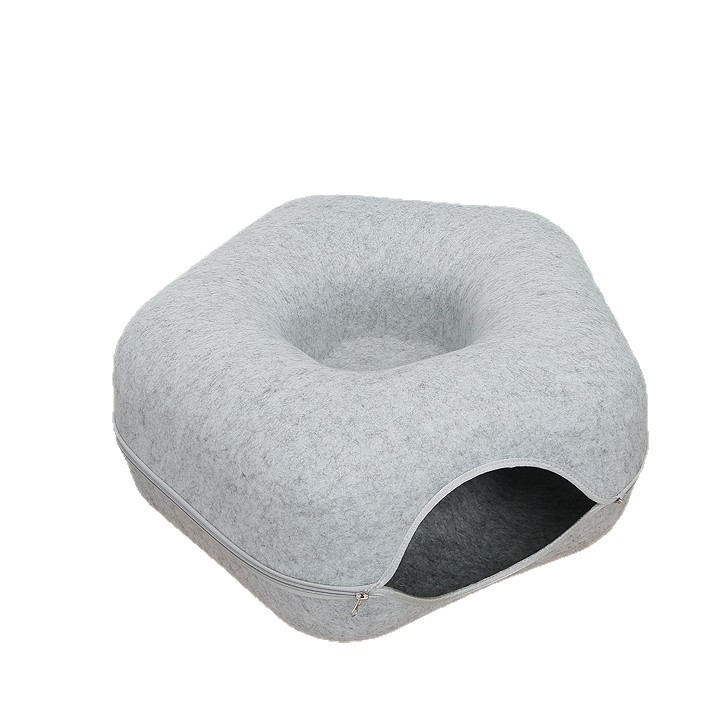 Cama gatos donut, lavable, semicerrado