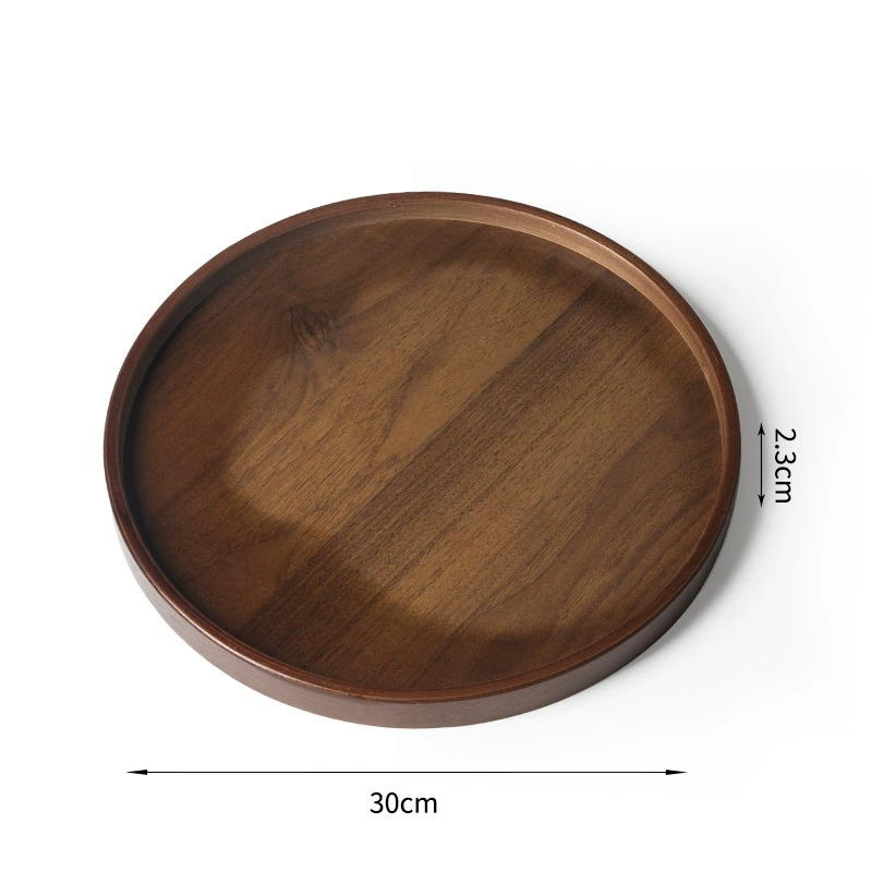 Creative Walnut Wood Serving Set: Rectangular Dinner Plate & Teacup Tray, Internet Celebrity Favorite