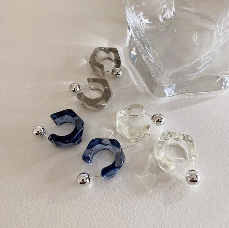 Summer Irregular Resin Earrings, Versatile and Versatile, Multi-Wear C-Shaped Geometric Stud Earrings, Transparent Multi-Color Earrings Summer Irregular Resin Earrings, Versatile and Versatile, Multi-Wear C-Shaped Geometric Stud Earrings, Transparent Multi-Color Earrings