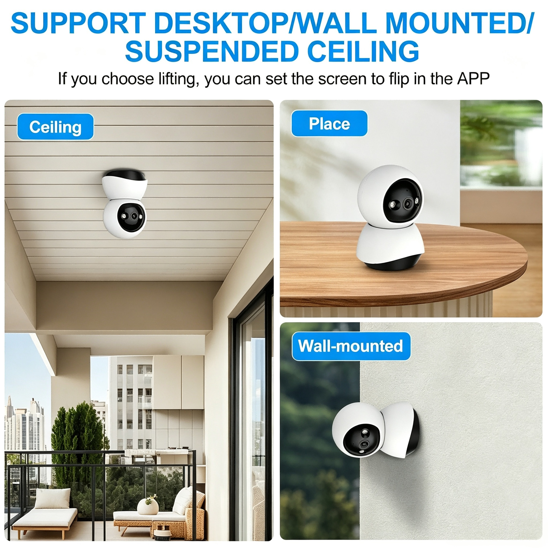 Tuya HD Surveillance Camera Plug-in Home Security Smart Phone Remote Control Wireless Network Indoor No Blind Spots WiFi
