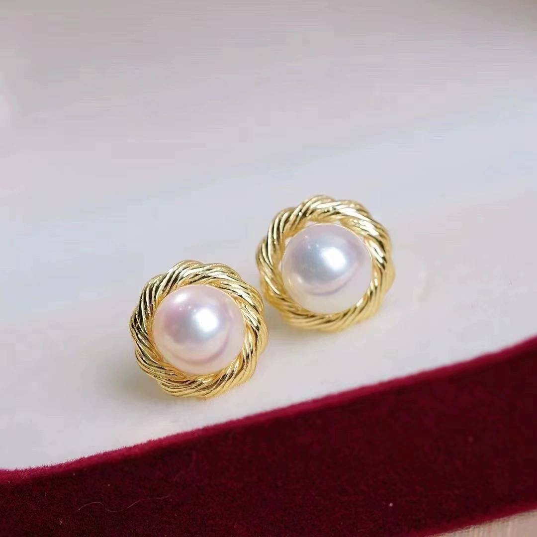 Аксессуары, S925, модные серьги, круглые бусины, DIY, 7–8 мм