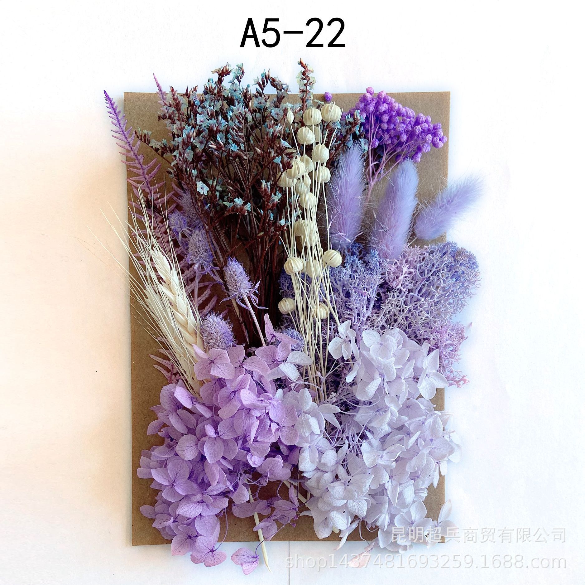 [Paquete de material de estampado A5] Flor seca flor eterna marco de fotos paquete de material de estampado DIY flor aromaterapia vela flor seca