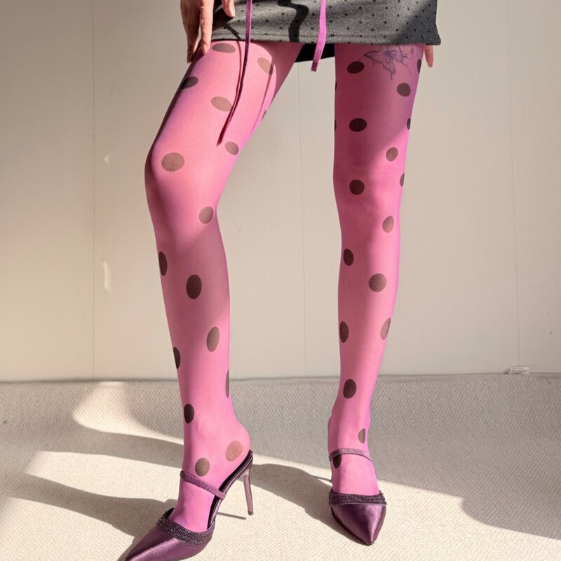 Spring and Summer Trendy Colorful Large Polka Dot Stockings with Dot Print Ultra-Thin Sheer Pantyhose for Women Spring and Summer Trendy Colorful Large Polka Dot Stockings with Dot Print Ultra-Thin Sheer Pantyhose for Women