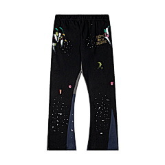 Orden exterior galería Departamento pintado a mano Splash-tinta costura cordón retro High Street casual sweatpants ligeramente estirar pantalones largos para hombres