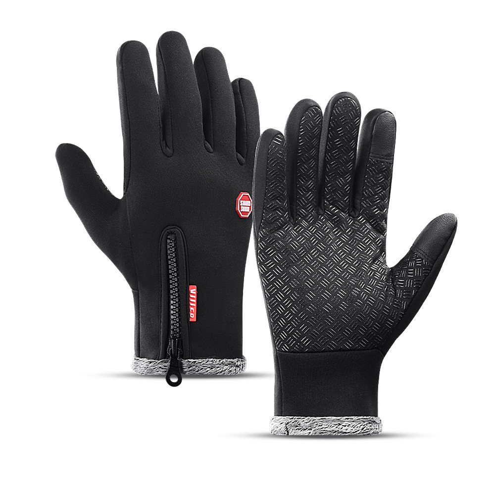 Guantes de invierno para deportes al aire libre, resistentes al viento y cálidos, con pantalla táctil, para ciclismo, forrados de lana y engrosados para esquí y protección contra el frío.