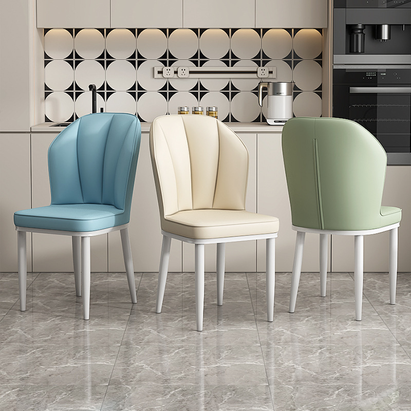 Cream-Style Dining Table and Chairs for Home Use, Light Luxury Soft Upholstery, Simple and Casual Café Meeting Chair with a Sense of Comfort and Backrest
