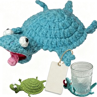 �羳Funny Crochet Lizard CoastersȤζ�h�����汭�|