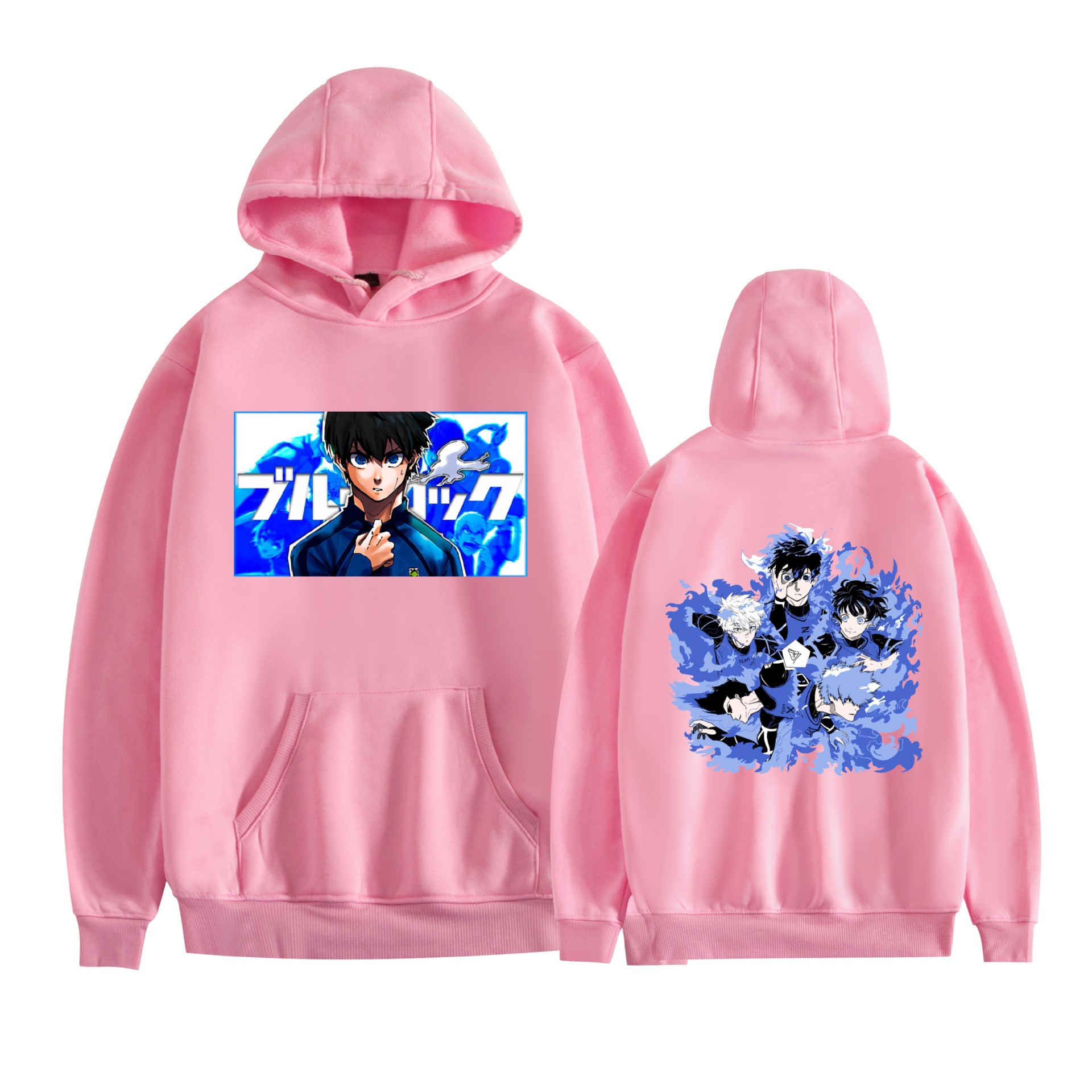 Nuevo estilo transfronterizo BLUE LOCK azul prisión animación periféricos hombres y mujeres suéter con capucha suelto casual