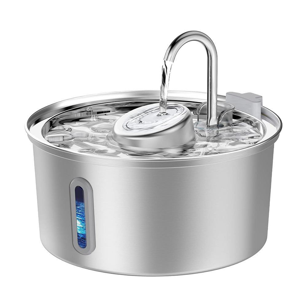 Fábrica directa 3.2L agua de acero inoxidable para mascotas filtración de carbón activado circulación automática silenciosa alimentador de agua para gatos y perros