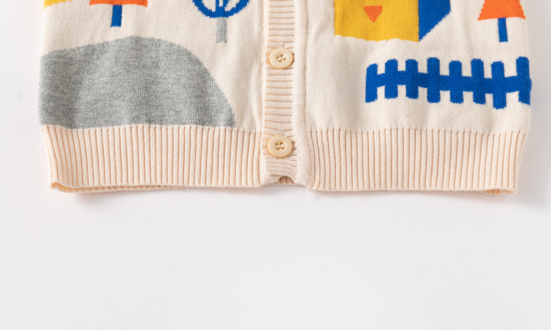 Chaleco con cuello en v para niños de algodón fino unisex_voghion.com