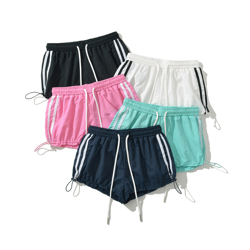 Two Bar Running Sports Shorts Women's Summer Outer Wear Hot Girl Wear Design Sense Drawstring Casual Pants Hot Low Waist Pants