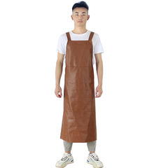 PU Extended Waterproof Apron Household Cleaning Pet Floral Kitchen Oil-Resistant Stain-Proof Dining Leather Dual Shoulder Waist Apron