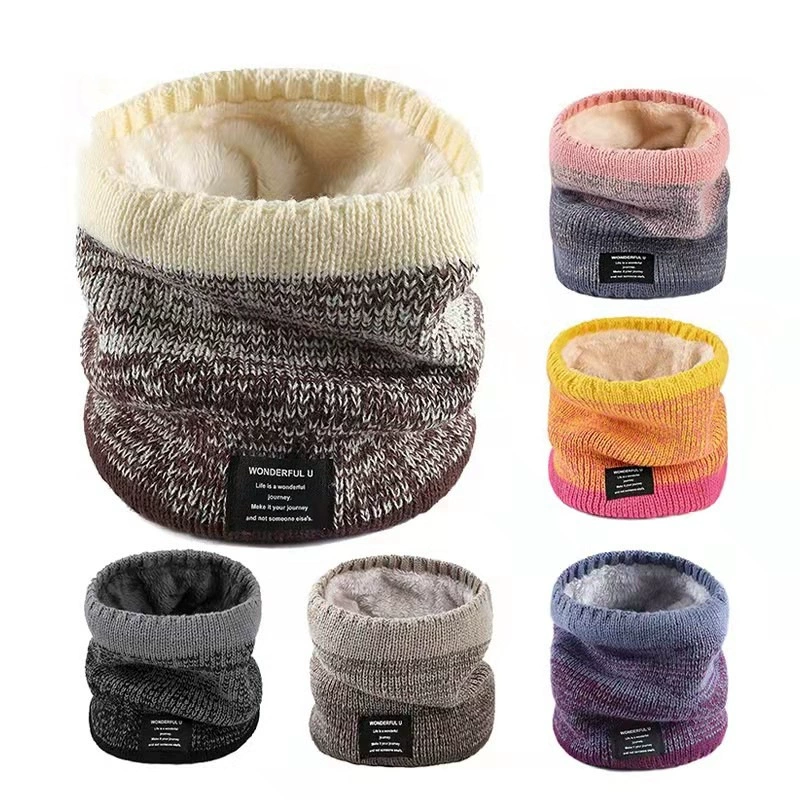 Корейская версия градиентной нагрудника двухслойная бархатная утолщенная шерстяная вязаная шея теплая осень и зима 2024 новая фабрика прямых продаж