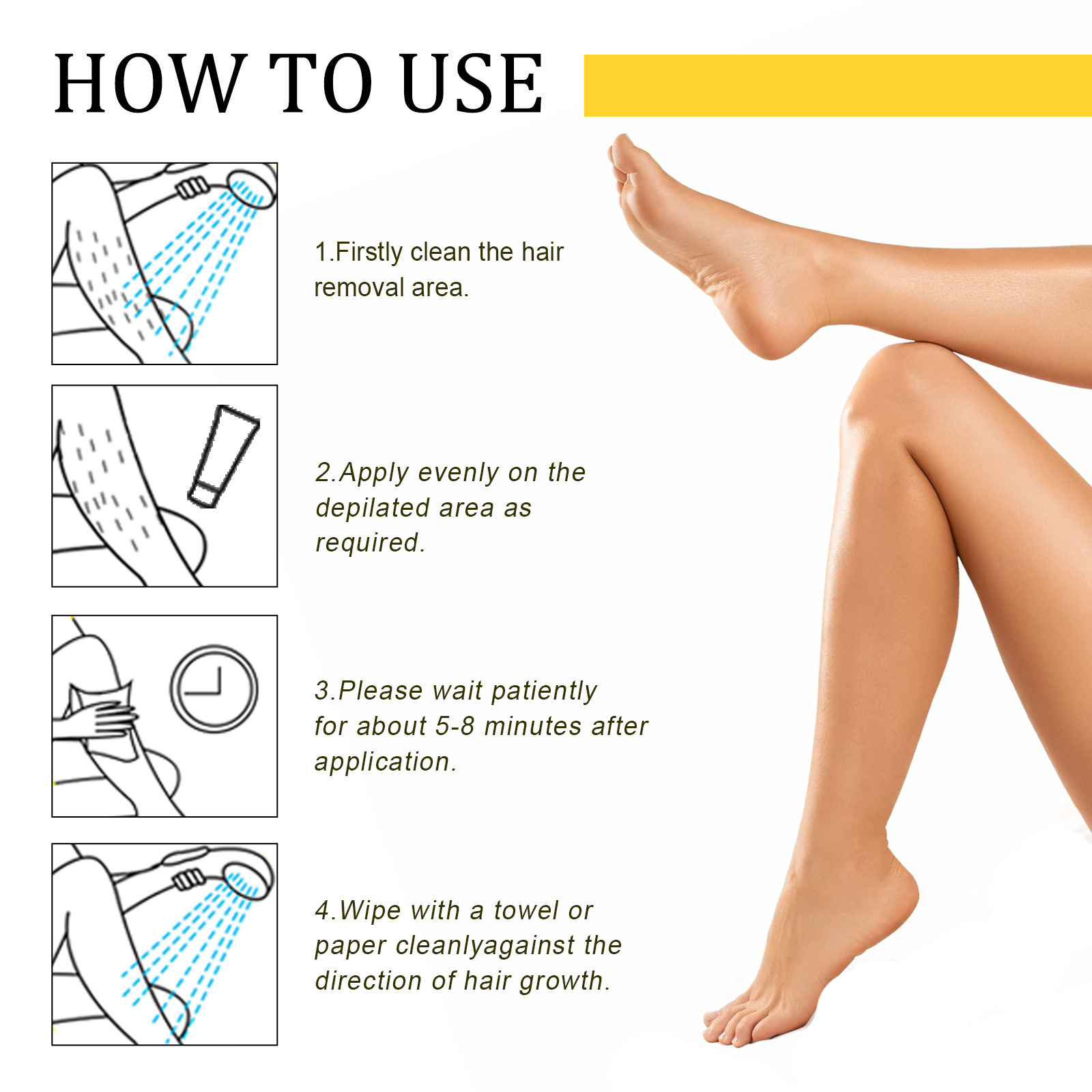 EELHOE Honey&Milk Quick Smooth Cream Achseln, Arme und Beine, milde Haarentfernung für den ganzen Körper_voghion.com