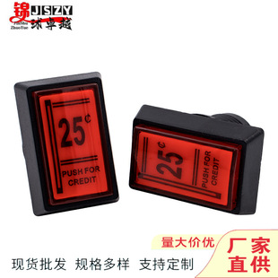 Rectangular Flat Beveled Edge Button Game Console Accessories 25 Cents Printed with Light Micro-Movement Bracket Square Button Blee