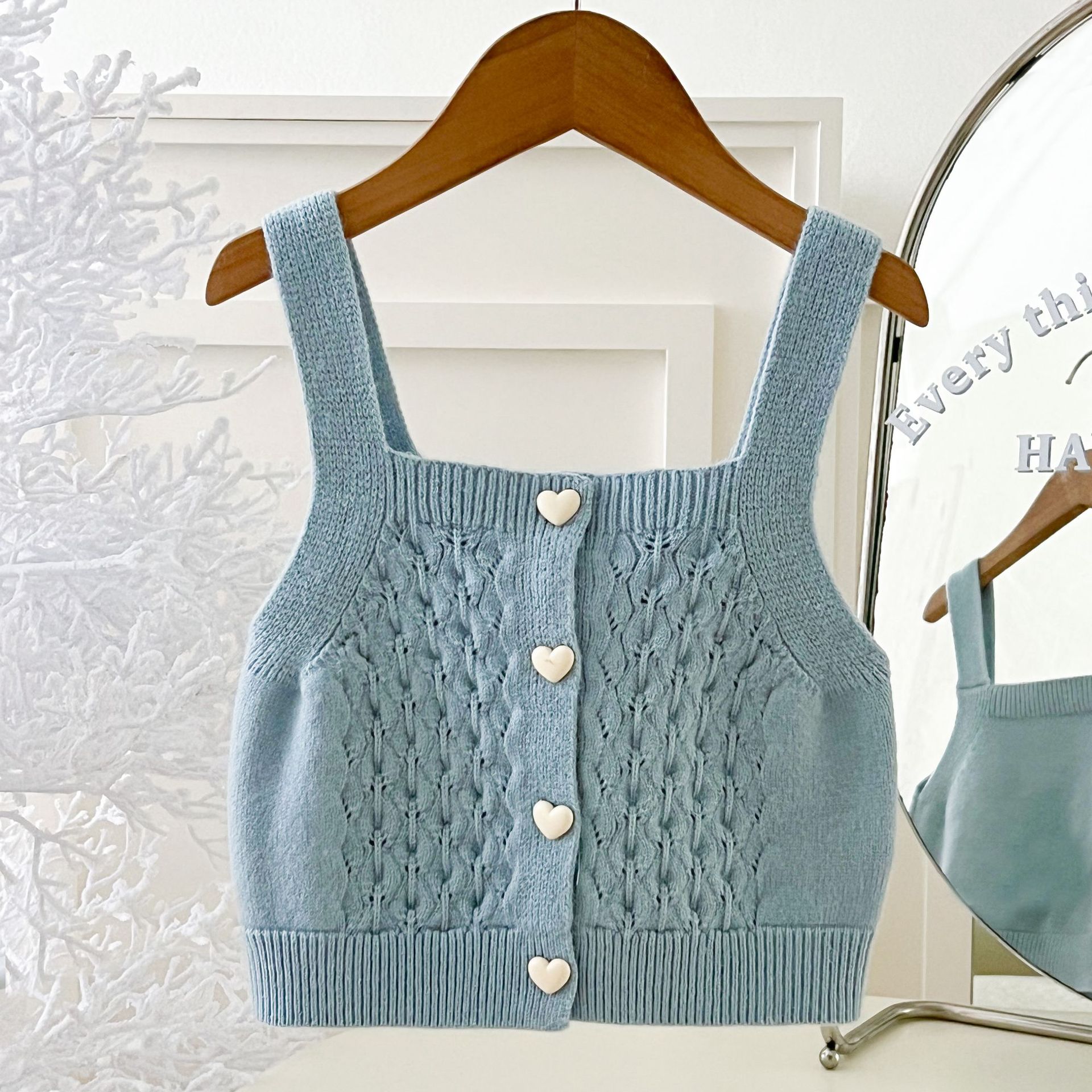 JINYONG otoño / invierno 2025 nuevo tesoro de mujer chaleco de punto de estilo coreano chaleco de punto de color sólido cardigan