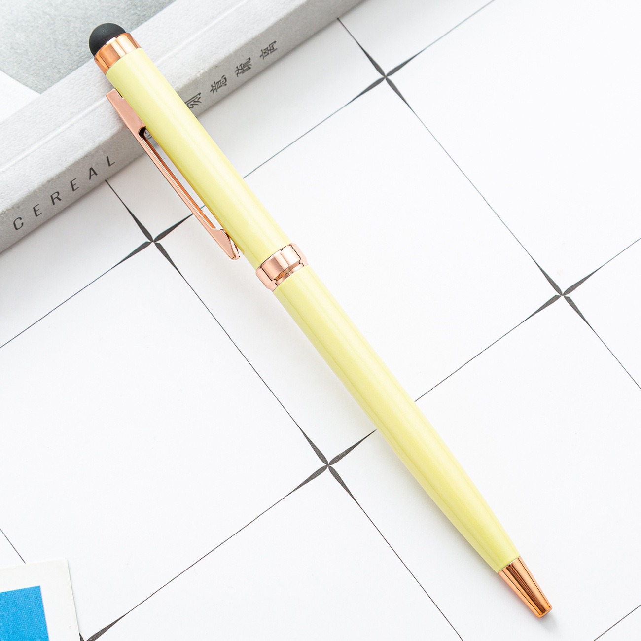 Capacitor de metal lápiz de aluminio cabeza de pantalla táctil lápiz de bola de doble uso lápiz de regalo de doble uso al por mayor