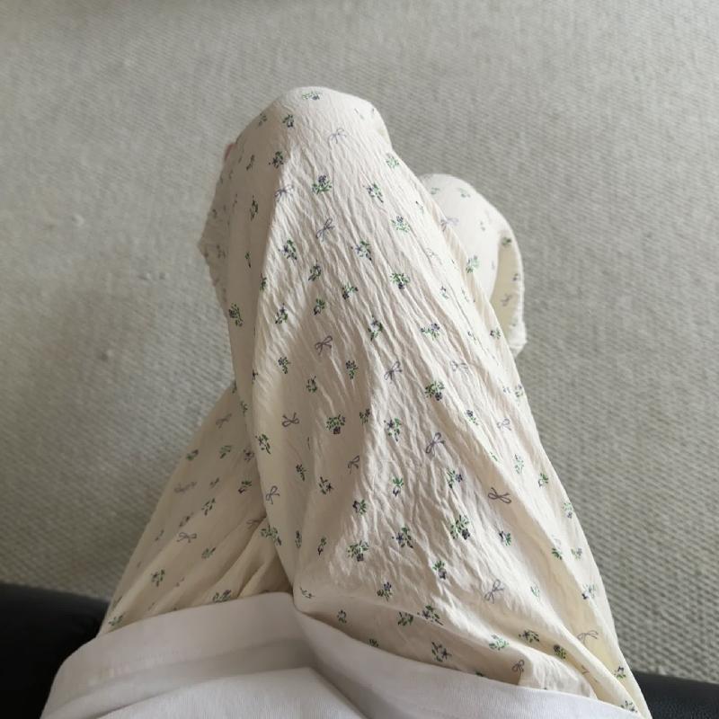 Primavera y verano · Pantalones de pijama casuales para mujeres pantalones a prueba de mosquitos rojos en línea 2025 nuevos pantalones caseros para llevar