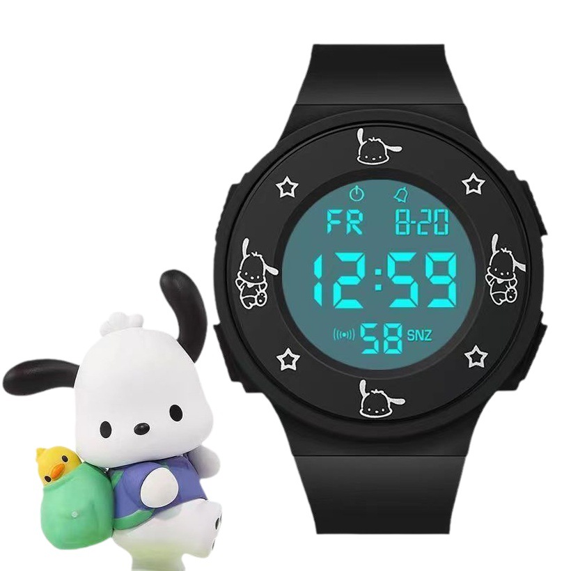 Reloj estudiantil nicho Mori estilo Pacha perro de dibujos animados lindo estudiante de secundaria multifuncional estilo universitario reloj electrónico