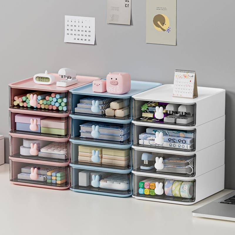 Escritorio sundries papelería organización caja de almacenamiento multi-rejilla caja apilable combinación estudiante escuela dormitorio compartimiento caja de almacenamiento