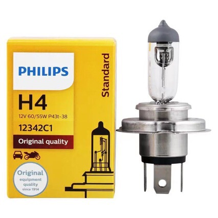 Car Philips Headlight Bulb H4 Halogen 12V/55W Headlight Bulb High and Low Beam Integrated Genuine Universal