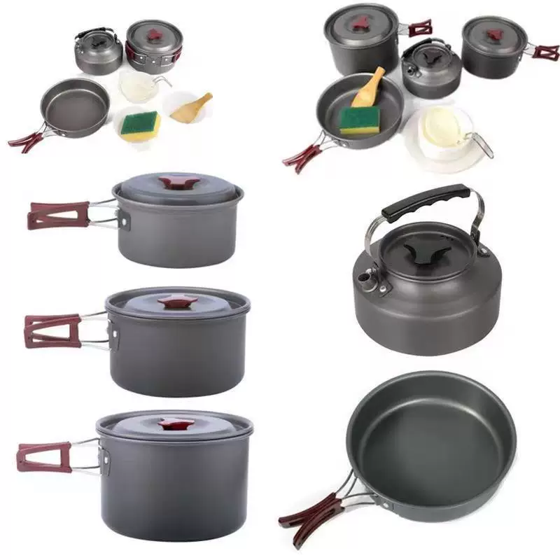 Outdoor pot set for picnics camping cookware tableware set 2-3 people camping 4-5 portable Hu?