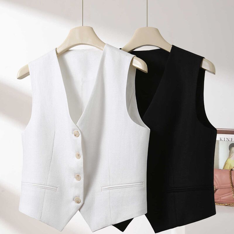Women's Thin Vest 2025 Suit Vest Slimming Spring and Autumn New Slim-Fit Short Sleeveless Vest Women's Thin Vest 2025 Suit Vest Slimming Spring and Autumn New Slim-Fit Short Sleeveless Vest