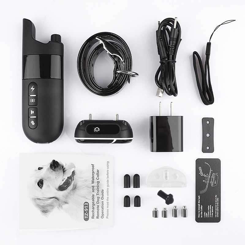 亚马逊新款遥控训狗器充电款声音震动电击狗狗训练器宠物训狗器