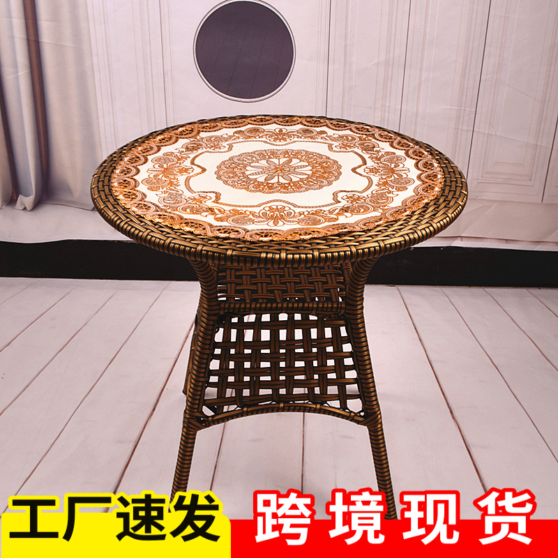 Cross-Border Pvc Gold-Stamped Refrigerator Insulation Mat Round Tray Mat 50cm Square Bedside Table Oil-Proof Dining Table Mat