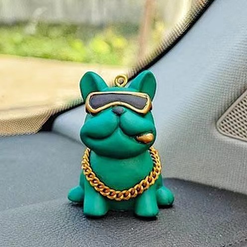 Resina cool bulldog llavero lindo perrito muñeca colgante bolso de coche llavero exquisito pequeño regalo