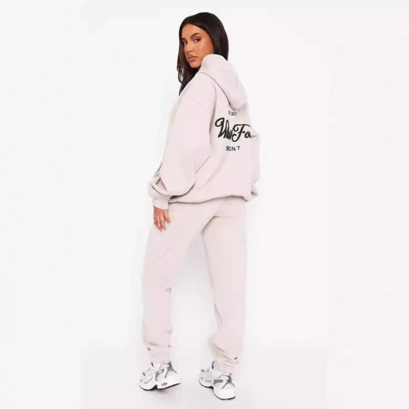 Толстовка с капюшоном «Седьмой сезон» Далянь, европейская и американская женская толстовка, брючный костюм, модный спортивный пуловер с длинными рукавами, толстовка с капюшоном два