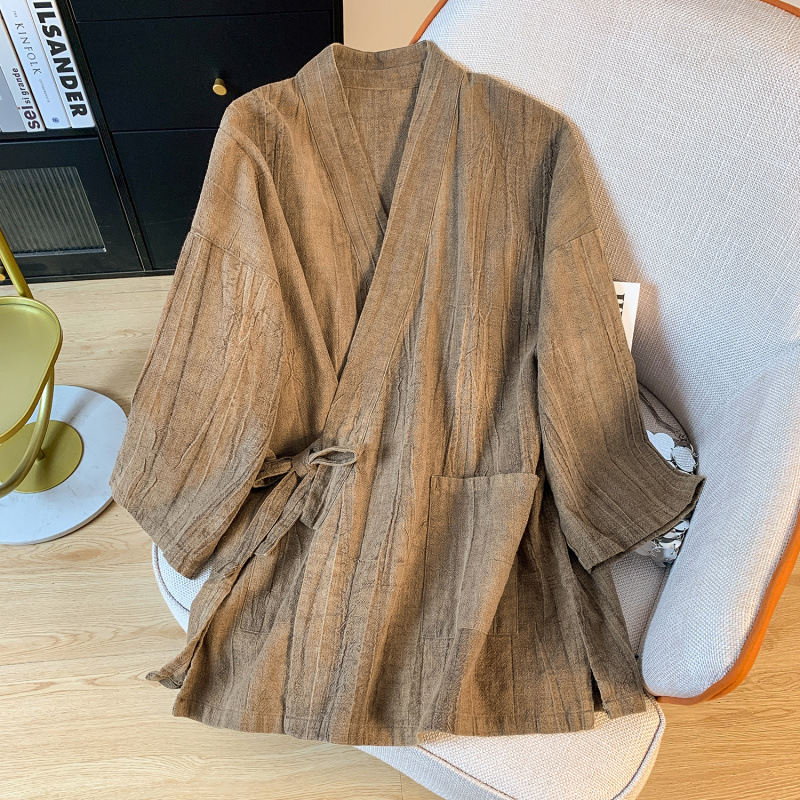 New Chinese Style Cotton Linen Women's Clothing National Style Retro Slant Breasted Artistic Loose Zen Top Improved Hanfu Lace-Up Shirt Women