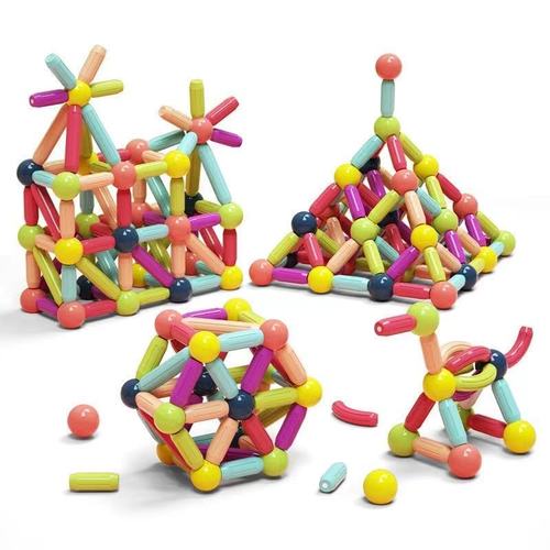 Cross-border large size strong magnetic rod building blocks children's early education hundred changes plug-in magnetic sheet magnetic assembly building block toys 