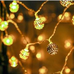 跨境新款LED彩燈鐵藝摩洛哥球燈串聖誕生日節日裝飾品裝飾品串燈