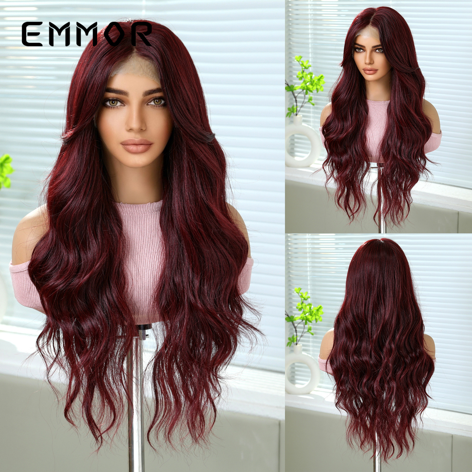 Transfronterizo 13*6 peluca de encaje frontal de gran superficie, corte intermedio, cabello largo y esponjoso dorado, cabello largo y rizado, cabello largo y largo