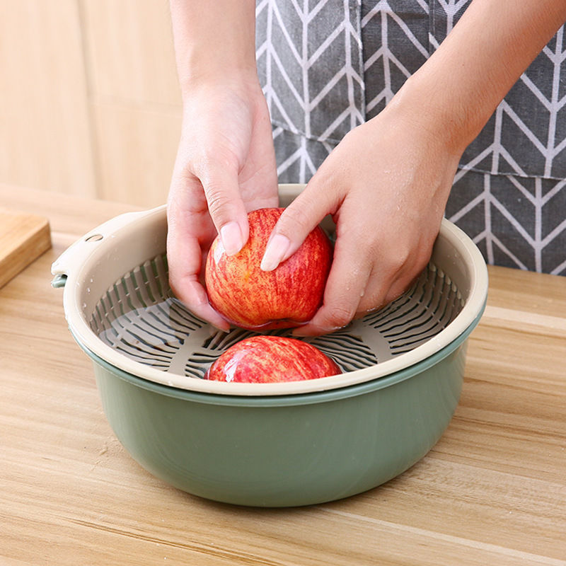 Doppelwandiger, verdickter Obstteller aus Kunststoff für den Haushalt, Wohnzimmer, Couchtisch, Küche, runder Gemüseteller_voghion.com