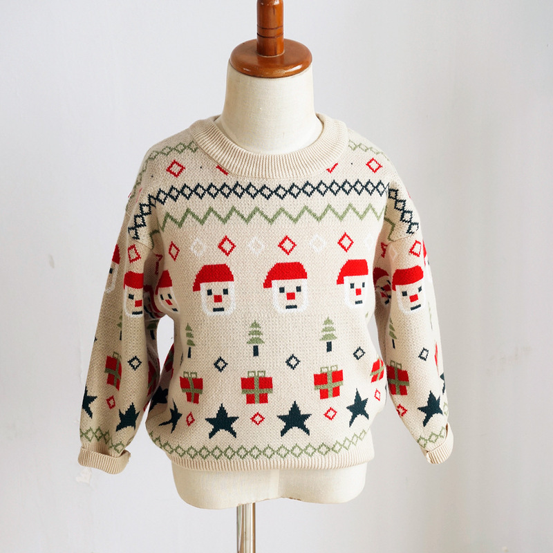 [Special Offer] Children's Christmas Sweaters Wholesale Christmas Children's Clothing Boys and Girls Cute Cartoon Pullover Knitwear