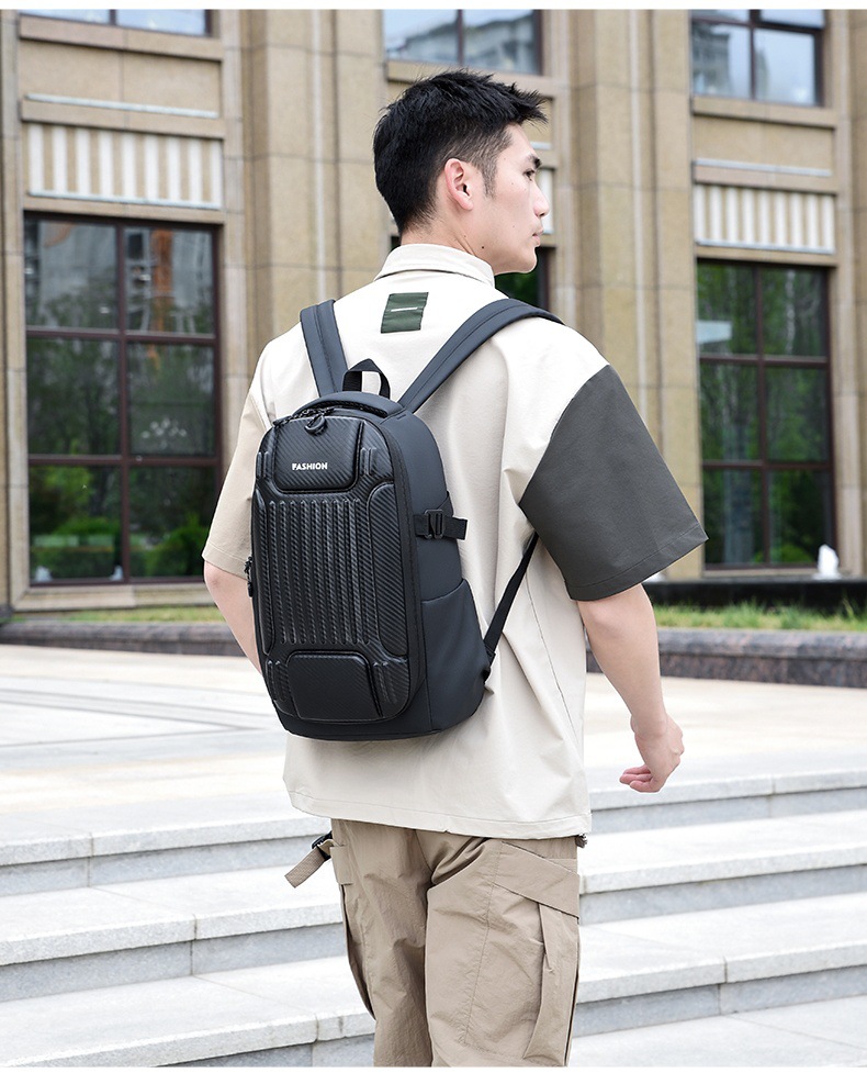 Wholesale hard-shell anti-collision computer bags, men's fashionable large-capacity backpacks, functional windproof and water-repellent travel backpacks undefined
