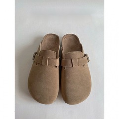 博肯鞋勃包頭拖鞋男女外穿半托2023韓版復古大頭丑萌冬百搭軟底鞋