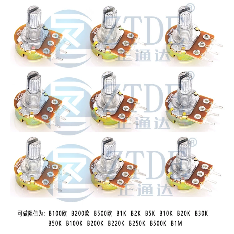 WH148N-15mm прямой поворотный однопозиционный потенциометр