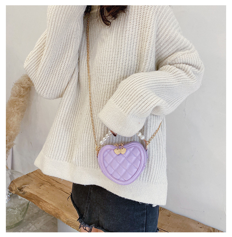 Lingge Pearl Chain Children's Bag Fashion One-shoulder Messenger Bag Coin Purse display picture 19