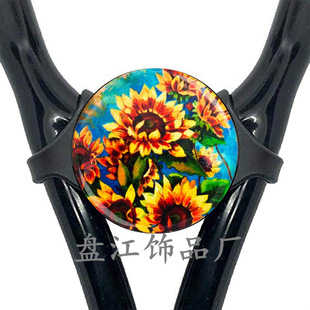 4cm Epoxy Sunflower Name Tag Flower Doctor Stethoscope Decoration Identification Tag Manufacturer Wholesale Spot