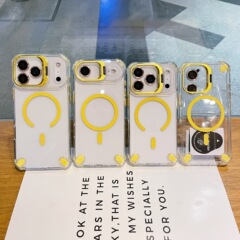 适用苹果17promax气囊防摔磁吸镜头支架iPhone16镜头膜全包手机壳