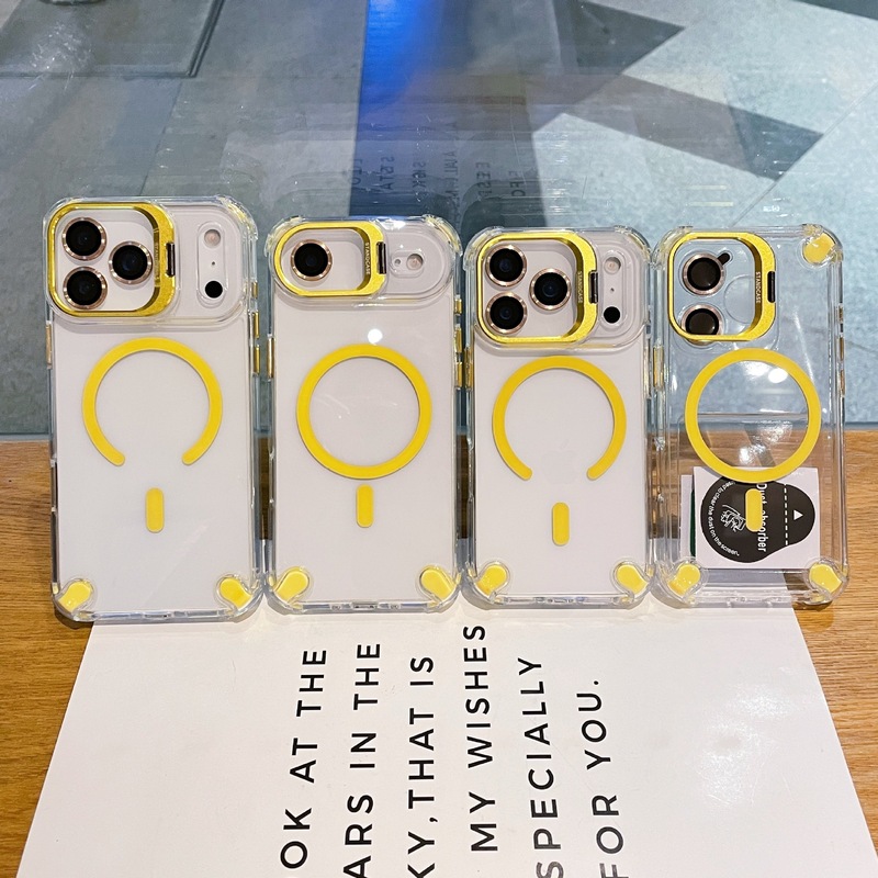 适用苹果17promax气囊防摔磁吸镜头支架iPhone16镜头膜全包手机壳|undefined