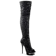 Y 16298 Glitter Fish Mouth Over Knee Boots ��Ƭ���쳤Ͳѥ