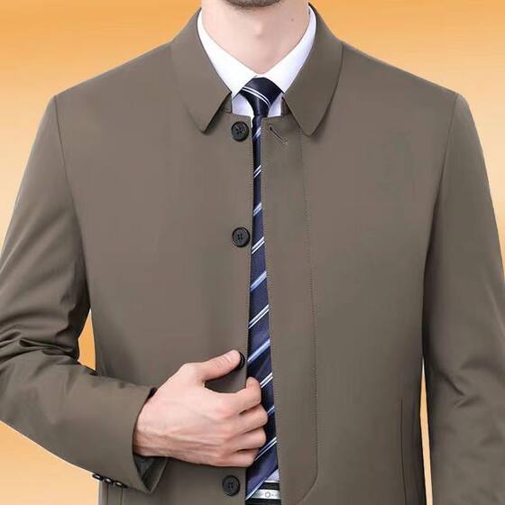 [quite wide and elegant] quality men's executive business jacket men's spring and autumn high-grade leisure thin middle-aged jacket