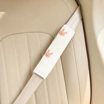 Seat belt shoulder pad Shoulder Pad, Baby Car - double-layer-gauze-bunny-shoulder-pads