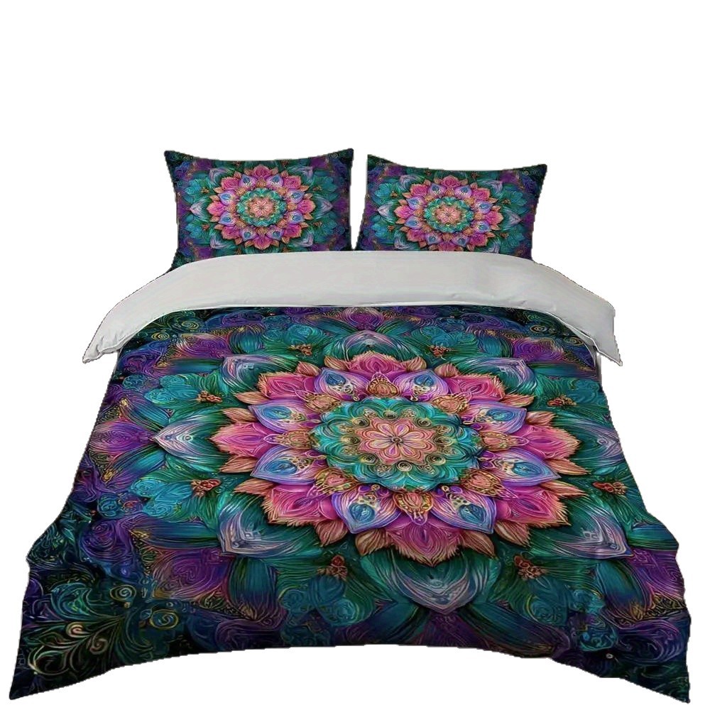 Mandala impresión digital quilt kit abrasivo pro piel transpirable fábrica de origen textil para llevar TEMU / JIT