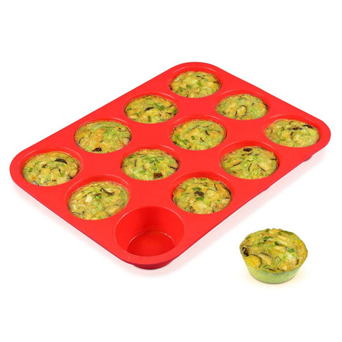 12-hole round silicone cake mold food grade muffin cup baking tool DIY silicone baking pan