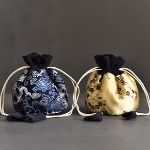 High-End Palace-Style Brocade Tea Cup Bag, Teapot Bag, Handmade Thickeneded Cloth Bag, Portable Travel Kung Fu Tea Set Accessories